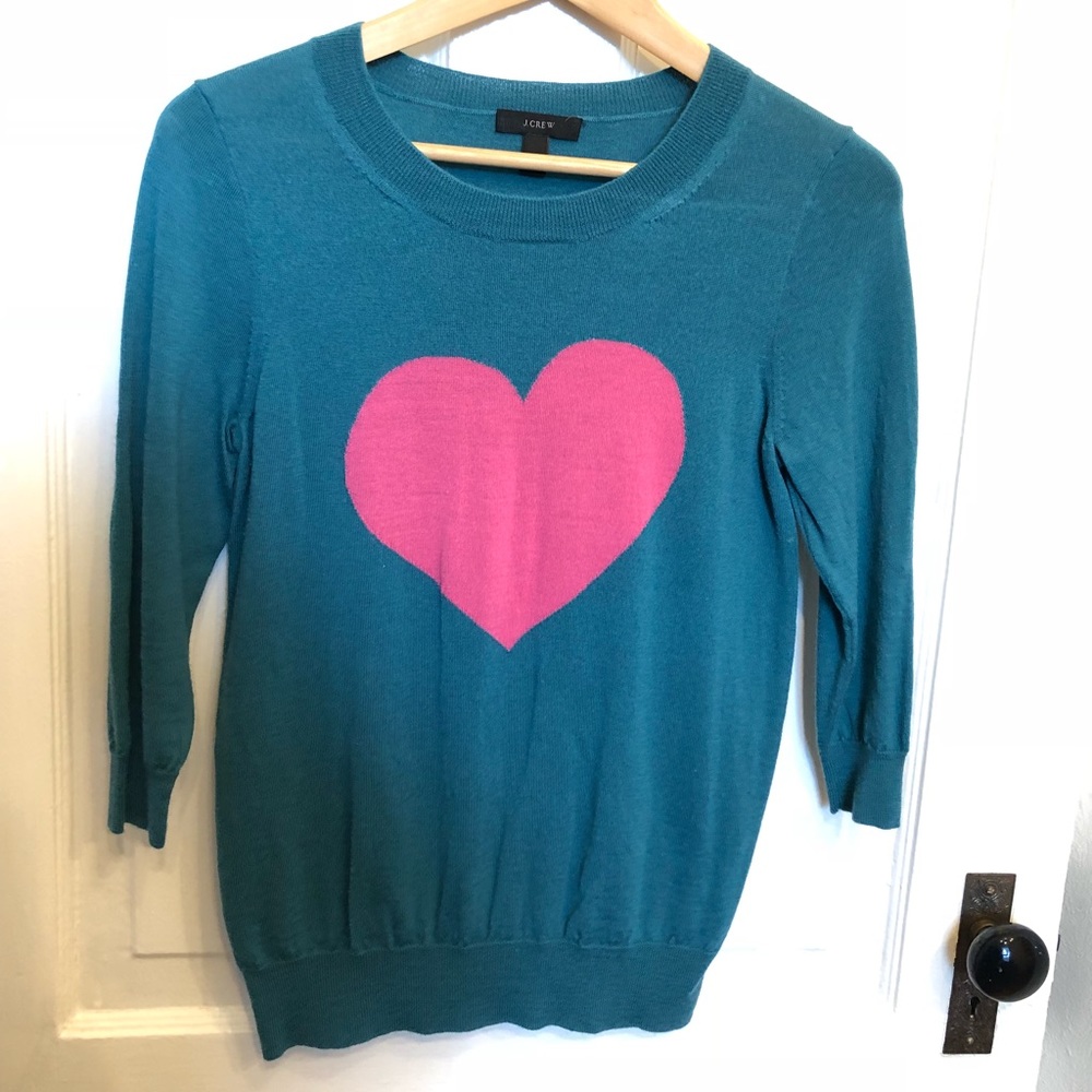 J.Crew Heart Scoop Neck Sweater